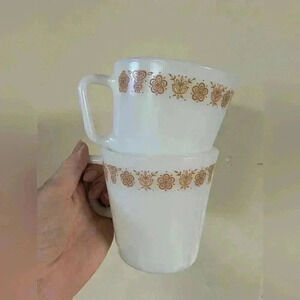 Vintage set of two  pyrex cups